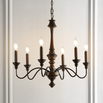 Oakley 25" Midcentury Farmhouse Iron LED Chandelier - JONATHAN Y